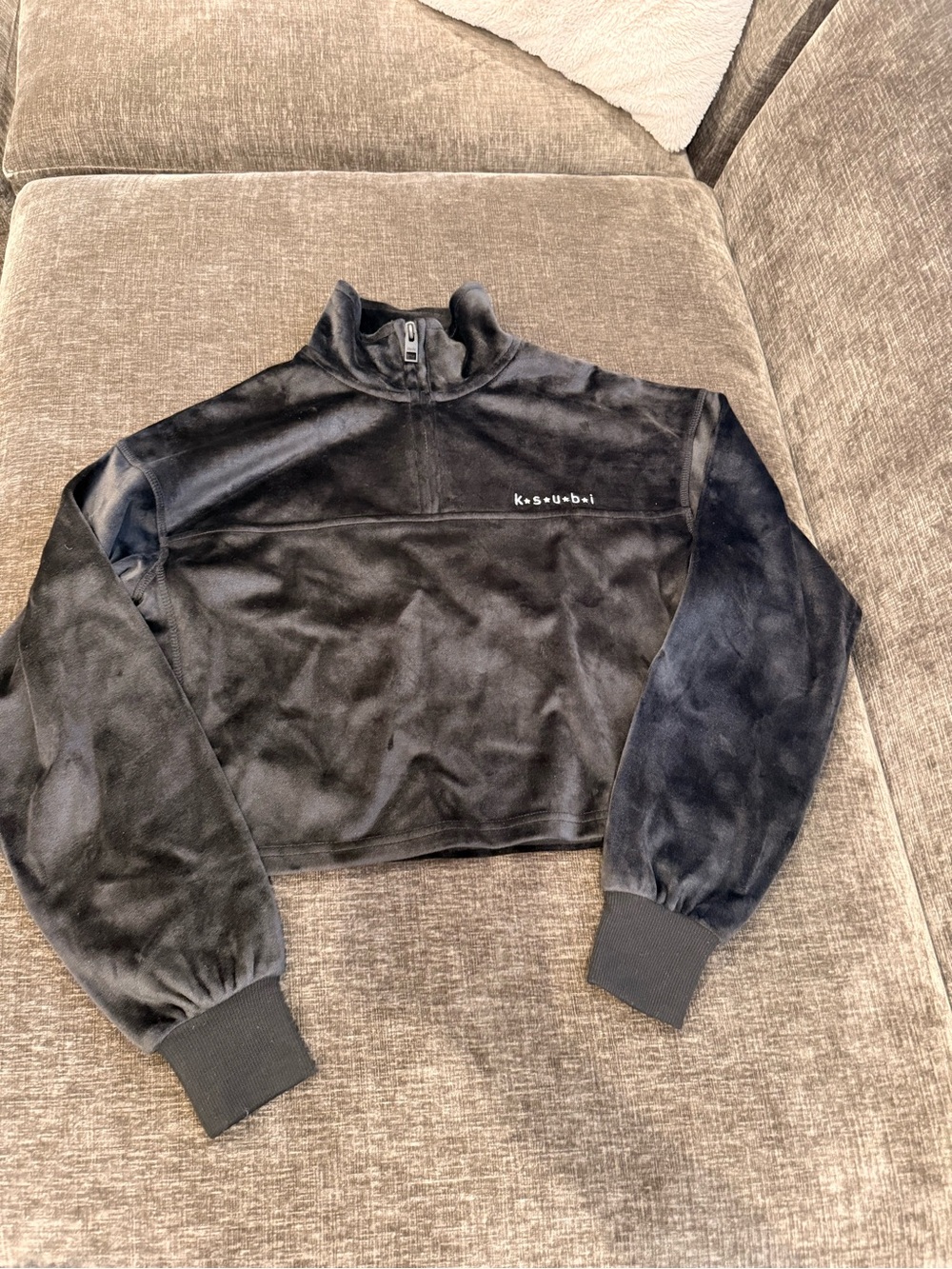 Ksubi Black Half Zip Fleece Pullover
